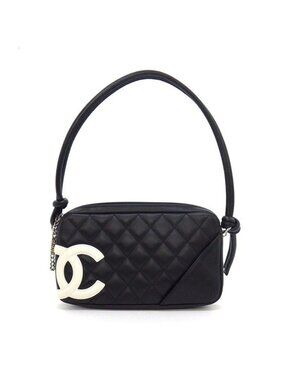 Chanel Shoulder Bag Cambo Line Pouch Black Pink Soft Calfskin